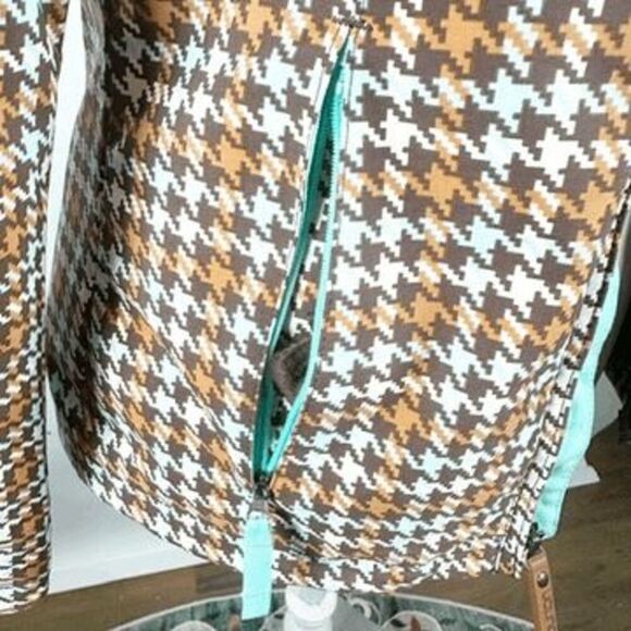 Burton Womens Size XS Brown Ski Snow Jacket Tan Houndstooth Hooded Insulated - Picture 10 of 13